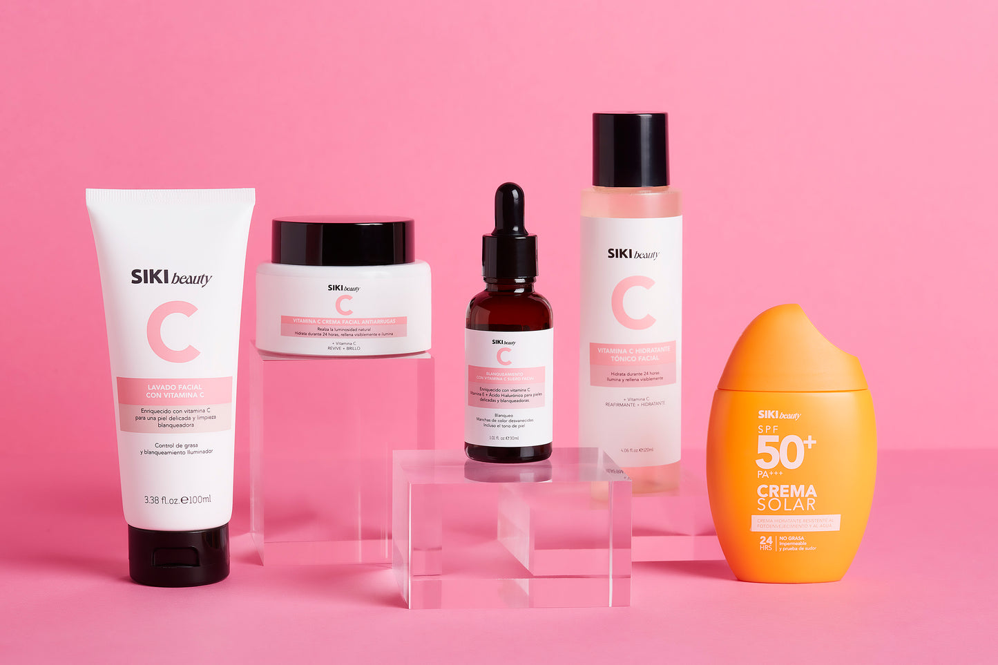 Kit de Vitamina C - Jabón, tonico, serum, crema y protector solar